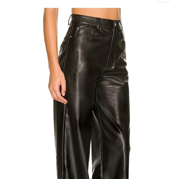 WeWoreWhat Women's Vegan Leather High Rise Dad Jeans Black Size 29 - Picture 2 of 6